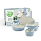 Greenlife 8 Piece Ceramic Nonstick Cookware Set, Light Blue New. Price: $168.99.