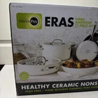 Brand New Greenpan Eras Ceramic Non-stick 11-PIECE Cookware Set White. Price: $269.00.