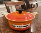 Vintage Creuset #16 Flame Orange Enameled Cast Iron Dutch Oven W/ Lid France Unspecified. Price: $120.00.
