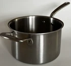 Made 4 Quart Stainless Steel Saucepan Without Lid - 5 Ply All Clad Used. Price: $89.95.