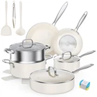 Pekgema Ceramic Pots And Pans Set 16 Pcs Cookware Toxic Nonstick New. Price: $95.75.
