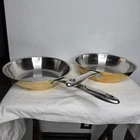 Cooks Club Stainless Steel Cookware Gold Sides Frying Pans Vintage Quality Used. Price: $60.00.