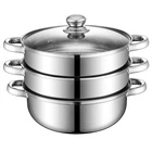 11 Inch 3-TIER 18/8 Stainless Steel Steamer Pot Cookware With Lid Cooking New. Price: $45.48.