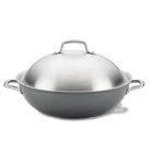Anolon Accolade Hard Anodized 13.5" Nonstick Wok With Lid-new! 81116 Box Damage. Price: $84.00.