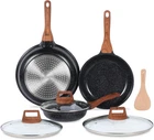 Eslite Life Nonstick Ceramic 8"+9.5"+11" Set W/lids, Black New. Price: $117.99.