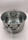 New Bergner Stainless Steel Cookware Stock Pot Casserole W/ Glass Lid 6.3-QT. Price: $56.95.