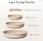 Carote 4PCS Ceramic Frying Titanium Non Stick, 8"+10"+12 Set New. Price: $40.00.