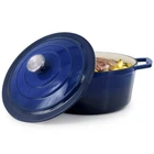 Megachef 5 Quarts Round Enameled Cast Iron Casserole With Lid In Gradient Dark New. Price: $46.91.