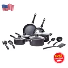 Amazon Basics Stick Kitchen Cookware 15-PIECE Set, Non-induction Pots Pans New. Price: $64.45.