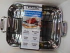 Stainless Steel Roasting Pan With Non-stick Rack, 16X13 Inch, Oven Safe New. Price: $188.00.