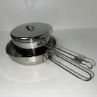 Msr Alpine Lightweight Stainless Steel Stowaway Camping Casserole/lid & Fry Pan Used. Price: $54.99.
