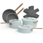 Beautiful 12PC Ceramic Non-stick Cookware Set, Hydrangea By Drew Barrymore New. Price: $194.00.