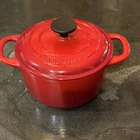 Tramontina Red Enameled Cast Iron Round Dutch Oven Casserole 3.5QT W/ Lid Used. Price: $49.99.