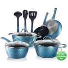 Nutrichef 11 Pc Pots And Pans Set - Non Stick Cookware Ceramic Coating New. Price: $163.34.