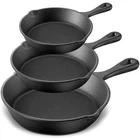 Kitchen Cast Iron Skillets 3 Piece Set,chefs Pan,pre Seasoned New. Price: $26.95.