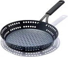 Oxo Obsidian Pre-seasoned Carbon Steel, 12" Frying Pan Skillet With Holes New. Price: $59.99.