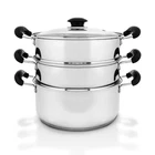Concord 10" Stainless Steel 3 Tier Steamer Cookware 24 Cm (induction Compatible) New. Price: $69.98.