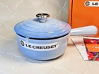 Creuset Saucepan 16CM 1.1L Coastal Blue Enameled Cast Iron - Unused* W/ Box New. Price: $210.00.