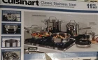New Cuisinart Chef's Classic Stainless Steel 11 Piece Cookware Set. Price: $119.99.