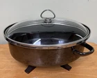 Chantal Enamel On Steel Roaster Pan Dutch Oven Oval Dome With Glass Lid OV30 Used. Price: $39.99.