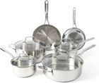 Castelle 10-PIECE Induction Safe Stainless Steel Cookware Set, Non-toxic New. Price: $313.99.