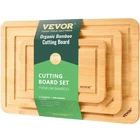 Vevor Bamboo Cutting Board Set 3PC Juice Groove Chopping W/ Handles New. Price: $27.70.