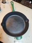 Chef's Classic 10" Enameled Cast Iron Skillet CI22-24 Green Used. Price: $32.00.