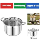 Kirecoo 12 Quart Stainless Steel Stock Pot With Lid - Heavy Duty Cookware New. Price: $92.99.