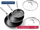 Deluxe Hybrid Ceramic Nonstick 5-PC SET,8,10,12 Inch Frying With Te New. Price: $454.98.