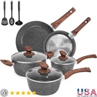 Non-stick Granite Cookware Set 11PCS Heavy Duty Pots Pans Bakelite Handles New. Price: $90.21.