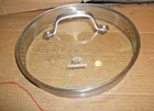 Calphalon Replacement Glass Strainer Lid For Pot/pan 8.5" Inside 9 1/4" Outside Used. Price: $20.99.