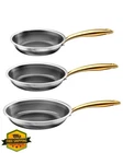 Fogdream Gold Frying Pan Set 8+10+12 No Lid New. Price: $76.53.