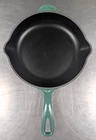 Creuset Vntg. Avocado Cast Iron 9.5 Skillet Fry Pan Double Spout France #23 Used. Price: $59.00.