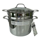 Viking 3-PLY Stainless Steel Stock Pasta Pot, Glass Lid 8 Qt New. Price: $138.00.