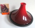 Le Creuset France 27 Red Cerise Tagine Cast Iron Base Stoneware Qt Used. Price: $119.95.