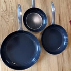 $159 Black 3 Piece Frying Pan Skillet Set, 8 10 And 12 Healthy Ceramic New. Price: $99.00.