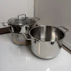 All-clad Stainless Steel 6 Qt Multi Pot 3 Piece Pasta Strainer Steamer Glass Lid Used. Price: $99.99.