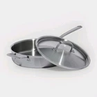 New Made 3.5 Quart Stainless Steel Saute Pan With Lid - All Ply Clad. Price: $189.99.