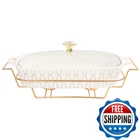Jinsongdafa 10 X 7 Ceramic Casserole Dish Glass Lid And Rack 40 Ounce Serving New. Price: $119.74.