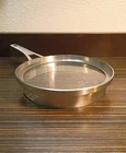Calphalon Premier Space Saving Flat Glass Stainless Strainer Lid For 7.5" Pan. Used. Price: $14.73.