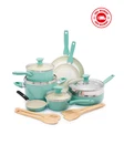 Greenpan Rio 16PC Cookware Set Turquoise New. Price: $125.89.