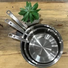 Made 3-PC Stainless Frying Pan Set 8" 10" 12" 5-PLY Induction Compatible New. Price: $225.00.