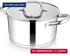 Teamfar 5 Qt Pot, Tri-ply Bottom Stainless Steel Cooking Soup Pas New. Price: $34.94.