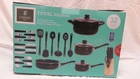 Gibson Kitchen Pots Pans 32 Piece Nonstick Cookware Set Tempered Glass Lid New. Price: $46.94.