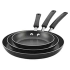 Farberware 3 Piece Fry Pan Set Non-stick Skillet (8", 9.75" & 12"), Black New. Price: $58.52.