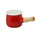 Mini Enamel Milk Pot 4 Inch 17 Oz Dual Spout With Wooden Handle, Small Sauce ... New. Price: $34.74.
