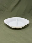 Glasbake J-239 Oval Divided Casserole Split Dish Milk Glass Made Usa Vintage Used. Price: $15.00.