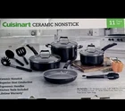 Cuisinart - Ceramic Nonstick 11 Pc Cookware Set Black New. Price: $129.99.