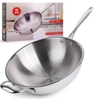 Avacraft Tri-ply Stainless Steel Wok Stir-fry Pan Helper Handle Flat Bottom New. Price: $91.72.
