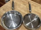 Cuisinart Stainless Steel & 10 Skillets -HW8622-WITH Black Handles Excellent New. Price: $34.50.